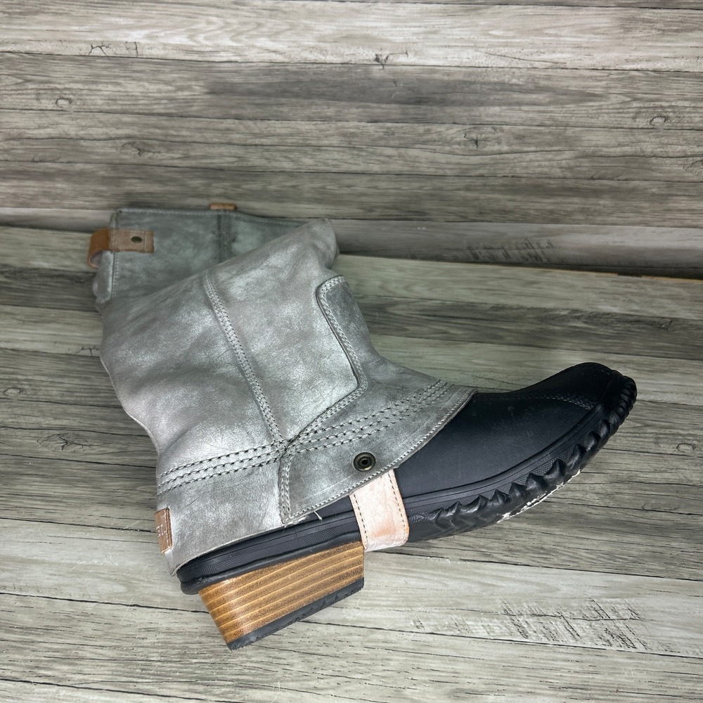Sorel Slimpack Tall Equestrian Riding Rain Snow Duck Boot Gray Brown Womens 8.5 - Picture 7 of 9